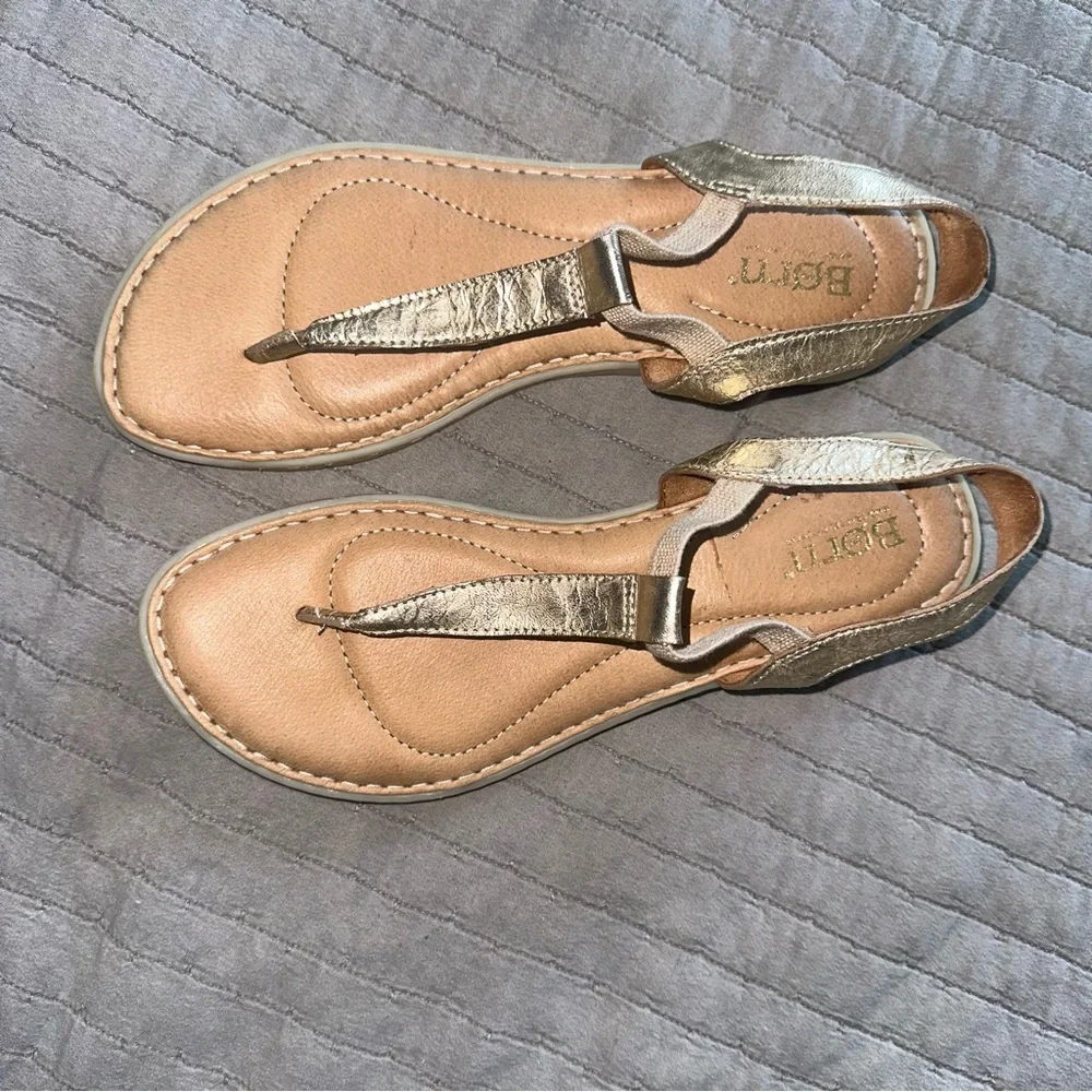 Born Metallic Gold and Tan Women's Sandals - Picture 3 of 5